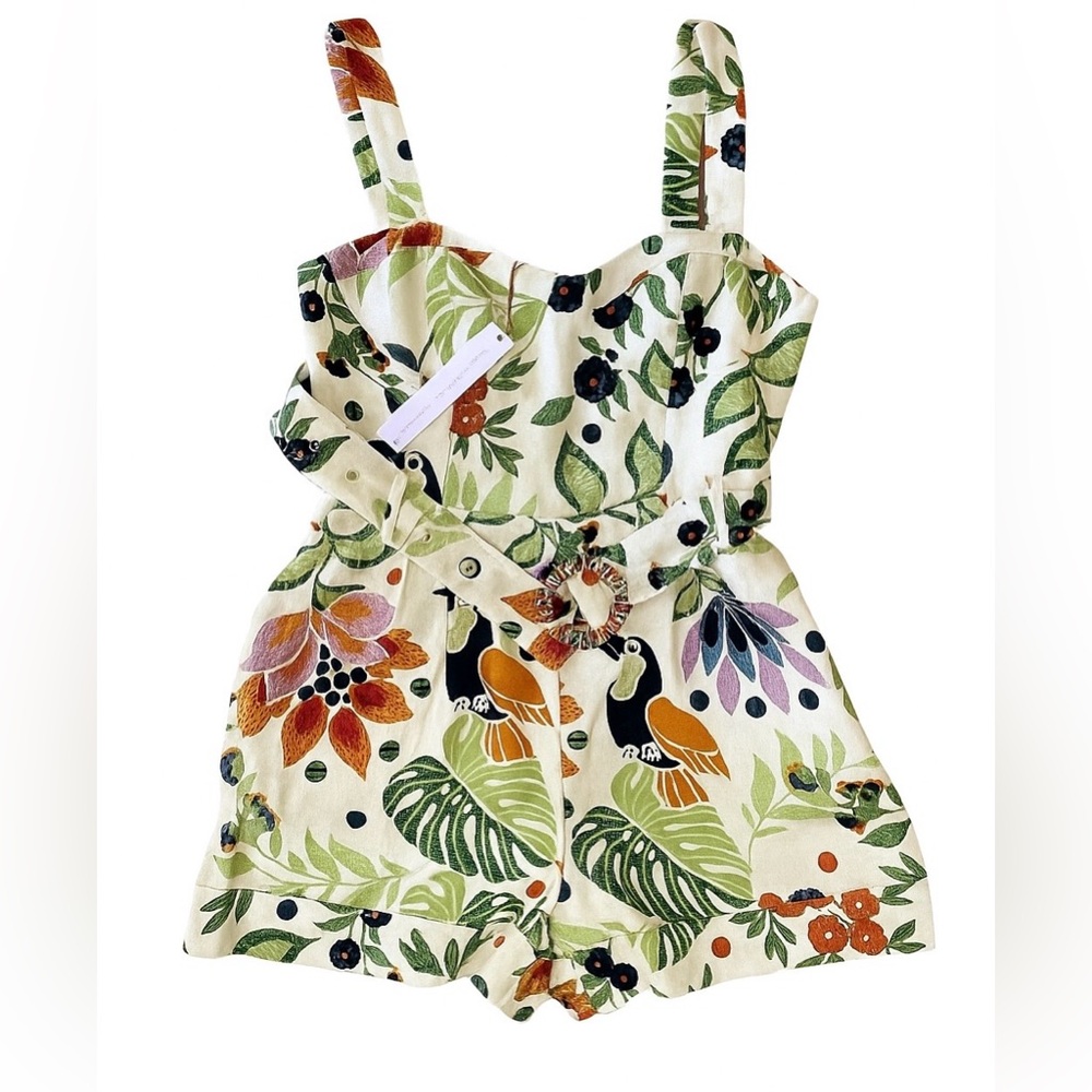 NWT House of Harlow 1960 Botanical Print Romper, Size S